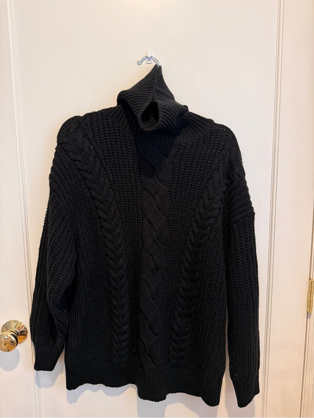 H&M Black Cable Turtleneck Sweater